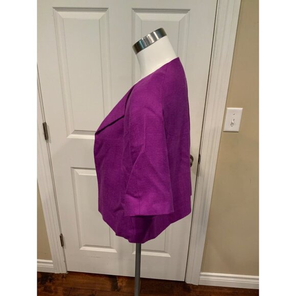 Kate Spade Purple Cropped Open Front Jacket, Size 2 - Picture 3 of 5